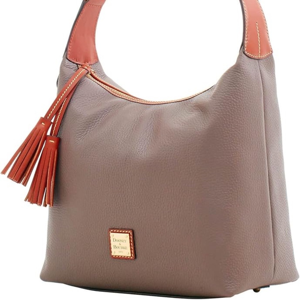 Dooney & Bourke Brown Leather Pebble Grain Paige Sac Hobo‎ Bag - Picture 16 of 16
